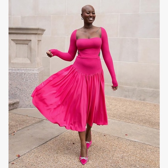The Drop Dresses & Skirts - Flowy Midi Skirt THE DROP vibrant Pink Women's medium